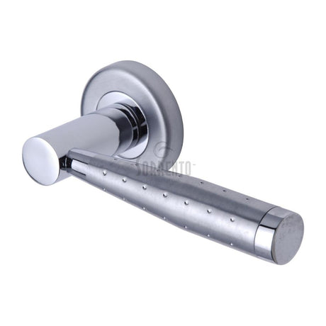 This is an image of a Sorrento - Door Handle Lever Latch on Round Rose Roda Design Apollo Finish, sc-3875-ap that is available to order from T.H Wiggans Ironmongery in Kendal.