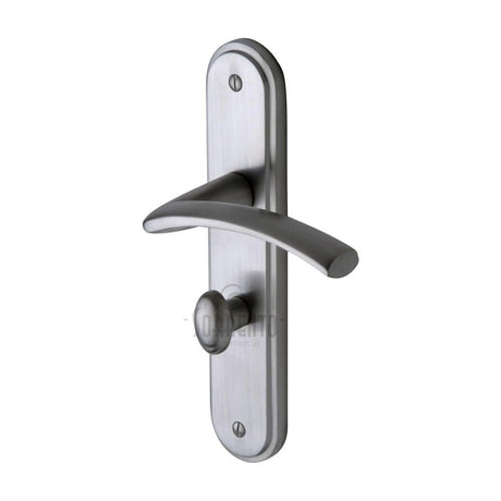 This is an image of a Sorrento - Door Handle for Bathroom Tosca Design Satin Chrome Finish, sc-4330-sc that is available to order from T.H Wiggans Ironmongery in Kendal.