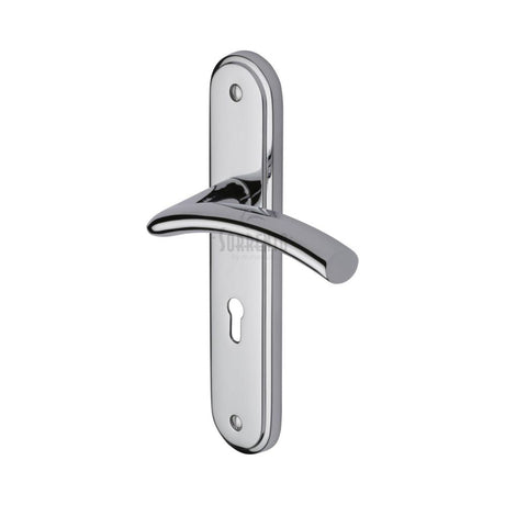 This is an image of a Sorrento - Door Handle Lever Lock Tosca Design Polished Chrome Finish, sc-4350-pc that is available to order from T.H Wiggans Ironmongery in Kendal.