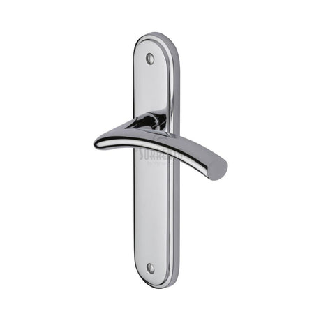 This is an image of a Sorrento - Door Handle Lever Latch Tosca Design Polished Chrome Finish, sc-4360-pc that is available to order from T.H Wiggans Ironmongery in Kendal.