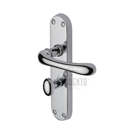 This is an image of a Sorrento - Door Handle for Bathroom Donna Design Polished Chrome Finish, sc-6330-pc that is available to order from T.H Wiggans Ironmongery in Kendal.