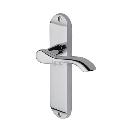 This is an image of a Sorrento - Door Handle Lever Latch Aurora Design Polished Chrome Finish, sc-7360-pc that is available to order from T.H Wiggans Ironmongery in Kendal.
