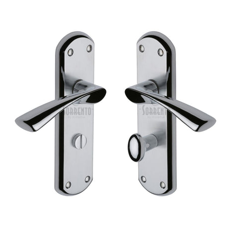 This is an image of a Sorrento - Door Handle Bathroom Atlanta Design Apollo Finish, sc-7630-ap that is available to order from T.H Wiggans Ironmongery in Kendal.