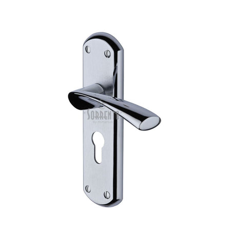 This is an image of a Sorrento - Door Handle Euro Profile Plate Atlanta Design Apollo Finish, sc-7648-ap that is available to order from T.H Wiggans Ironmongery in Kendal.