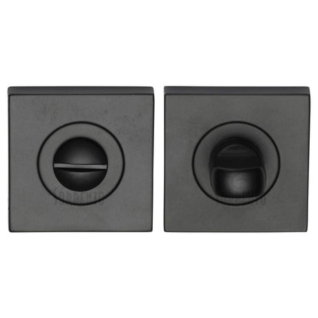 This is an image of a Sorrento - Square Thumbturn & Emergency Release Matt Black Finish, sc-sq0195-blk that is available to order from T.H Wiggans Ironmongery in Kendal.