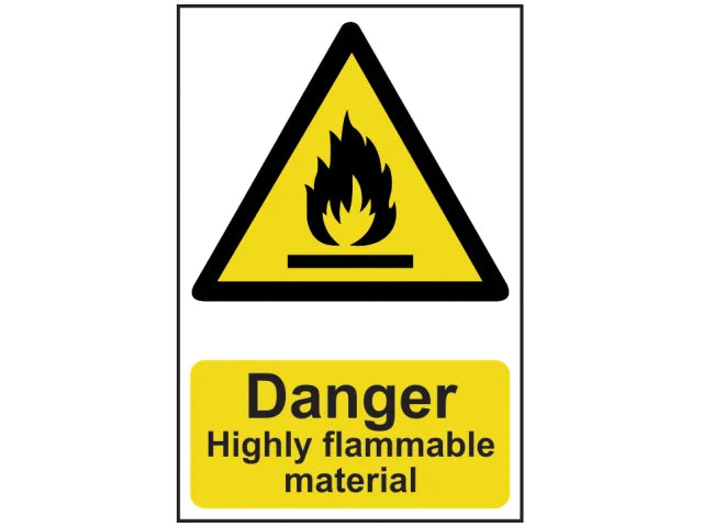 Danger Highly Flammable Material - PVC Sign 200 x 300mm