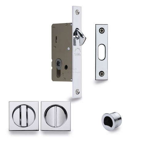 This is an image of a M.Marcus - SLD Lock C/W SQ Privacy Turns 40mm Polished Chrome, sq2308-40-pc that is available to order from T.H Wiggans Ironmongery in Kendal.