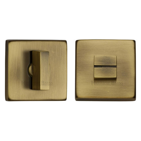 This is an image of a Heritage Brass - Square Thumbturn & Emergency Release Antique Brass Finish, sq4035-at that is available to order from T.H Wiggans Ironmongery in Kendal.