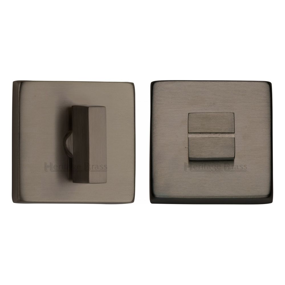 This is an image of a Heritage Brass - Square Thumbturn & Emergency Release Matt Bronze Finish, sq4035-mb that is available to order from T.H Wiggans Ironmongery in Kendal.
