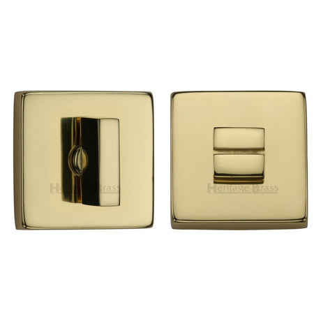 This is an image of a Heritage Brass - Square Thumbturn & Emergency Release Polished Brass Finish, sq4035-pb that is available to order from T.H Wiggans Ironmongery in Kendal.