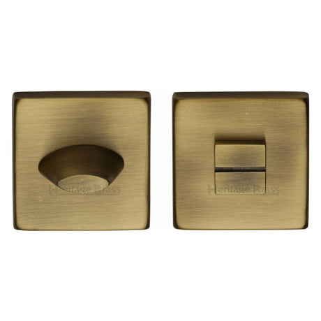 This is an image of a Heritage Brass - Square Thumbturn & Emergency Release Antique Brass Finish, sq4043-at that is available to order from T.H Wiggans Ironmongery in Kendal.