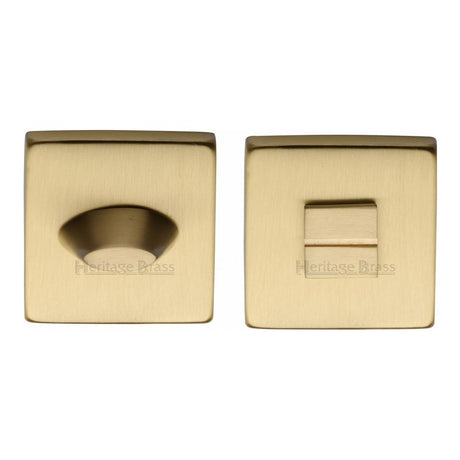 This is an image of a Heritage Brass - Square Thumbturn & Emergency Release Satin Brass Finish, sq4043-sb that is available to order from T.H Wiggans Ironmongery in Kendal.