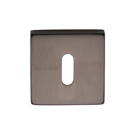 This is an image of a Heritage Brass - Square Key Escutcheon Matt Bronze Finish, sq5002-mb that is available to order from T.H Wiggans Ironmongery in Kendal.