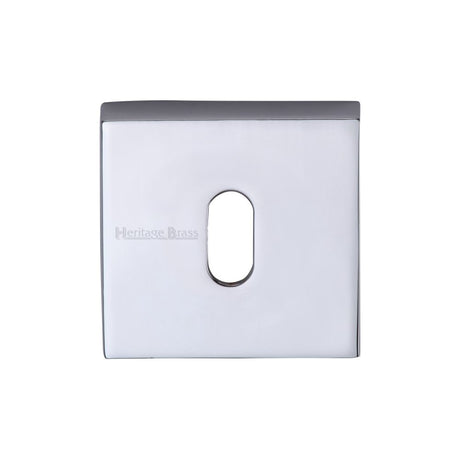This is an image of a Heritage Brass - Square Key Escutcheon Polished Chrome Finish, sq5002-pc that is available to order from T.H Wiggans Ironmongery in Kendal.