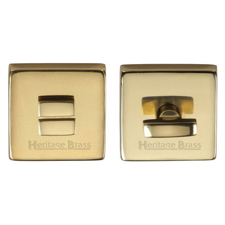 This is an image of a Heritage Brass - Square Thumbturn & Emergency Release Polished Brass Finish, sq5040-pb that is available to order from T.H Wiggans Ironmongery in Kendal.
