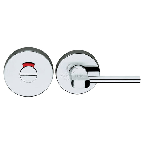 This is an image of a Steel Line Disabled Turn & Release for Bathroom Doors Polished Chrome, ss-895d-p that is available to order from T.H Wiggans Ironmongery in Kendal.