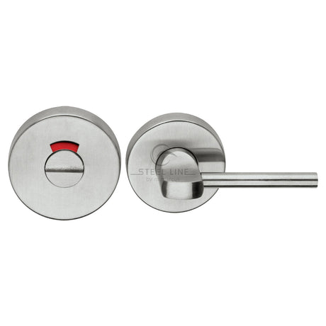 This is an image of a Steel Line Disabled Turn & Release for Bathroom Doors Satin Chrome, ss-895d-s that is available to order from T.H Wiggans Ironmongery in Kendal.