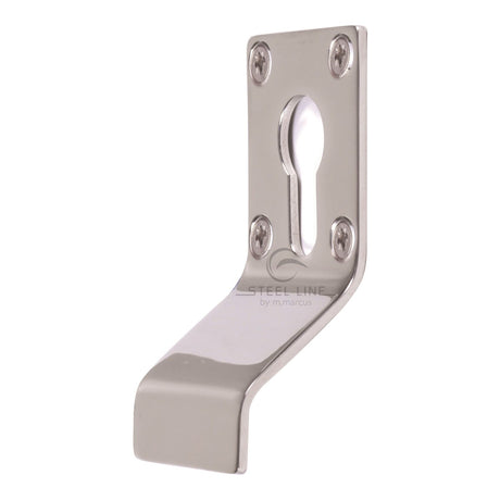 This is an image of a Steel Line Euro Cylinder Pull S.Steel Polished Chrome, ss-cpull008-p that is available to order from T.H Wiggans Ironmongery in Kendal.