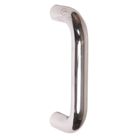 This is an image of a Steel Line Door Pull Handle Bolt Fix 150mm Polished Stainless Steel finish, ss-d190002-p that is available to order from T.H Wiggans Ironmongery in Kendal.