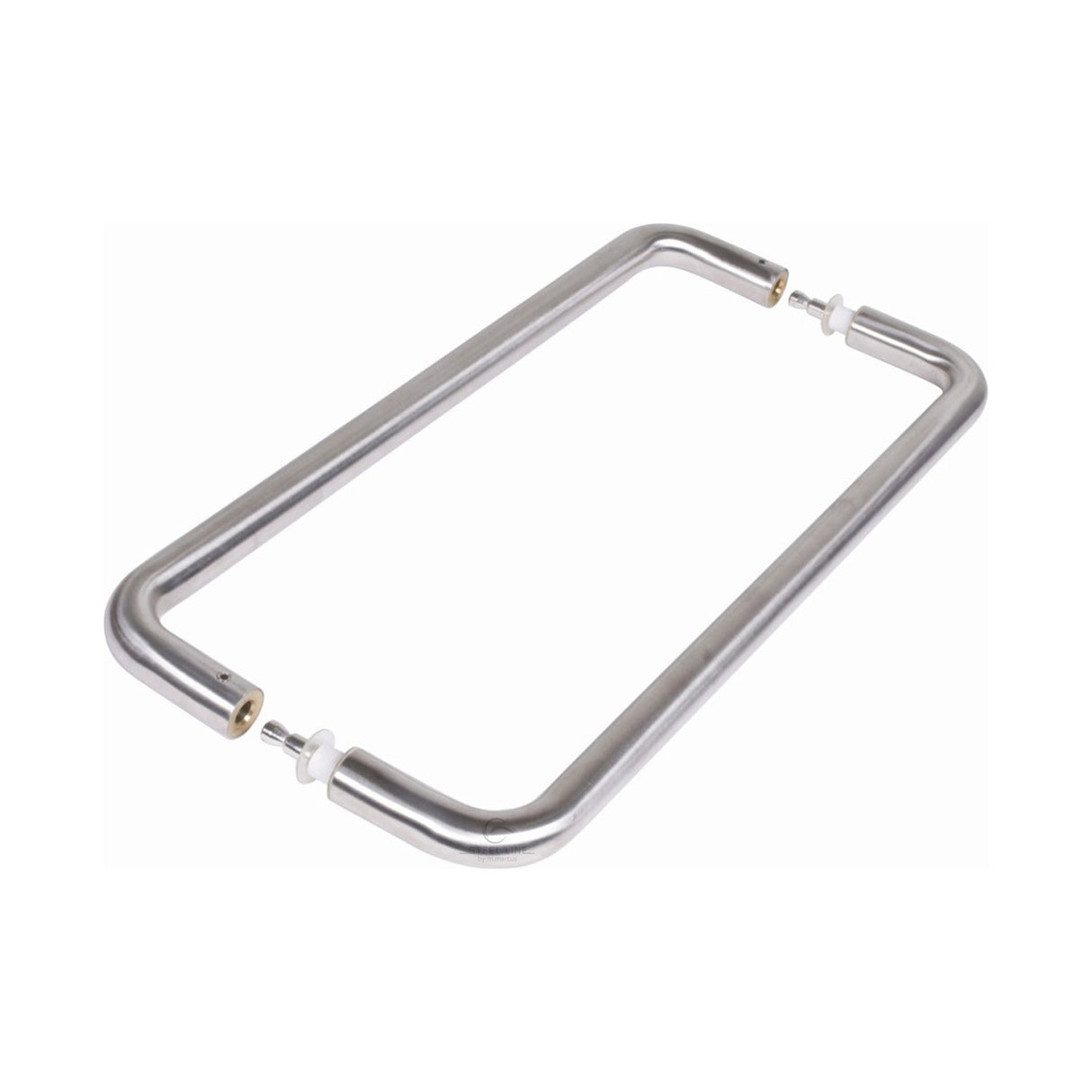 This is an image of a Steel Line Door Pull Handle Back to Back 600mm Satin Stainless Steel finish, ss-d190019-s that is available to order from T.H Wiggans Ironmongery in Kendal.