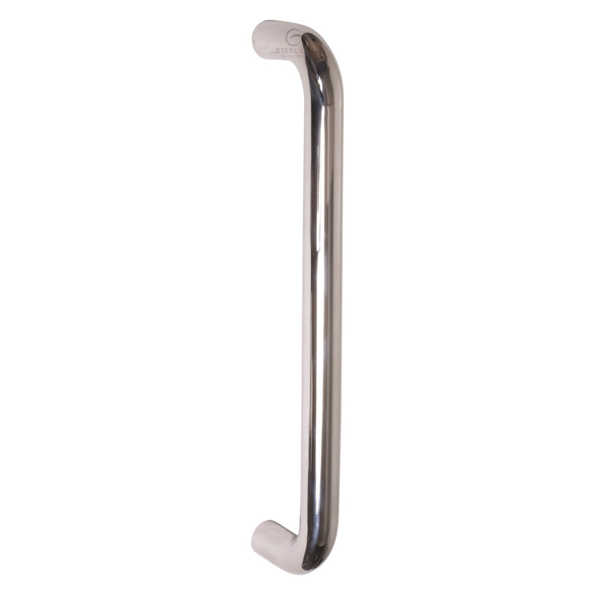 This is an image of a Steel Line Door Pull Handle Bolt Fix 425mm Polished Stainless Steel finish, ss-d220108-p that is available to order from T.H Wiggans Ironmongery in Kendal.