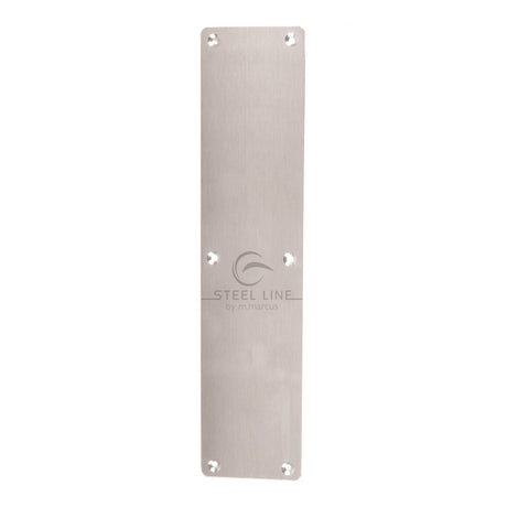 This is an image of a Steel Line Fingerplate Satin Stainless Steel finish, ss-plate001-s that is available to order from T.H Wiggans Ironmongery in Kendal.