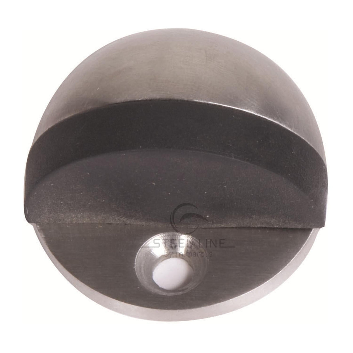 This is an image of a Steel Line Shielded Door Stop Satin Stainless Steel Finish, ss-stop001-s that is available to order from T.H Wiggans Ironmongery in Kendal.