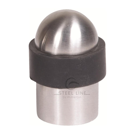 This is an image of a Steel Line Domed Door Stop Satin Stainless Steel finish, ss-stop005-s that is available to order from T.H Wiggans Ironmongery in Kendal.