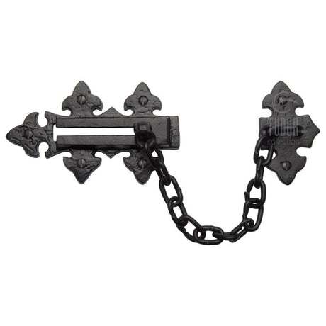 This is an image of a The Tudor Collection - Door Chain Black Iron, tc107 that is available to order from T.H Wiggans Ironmongery in Kendal.