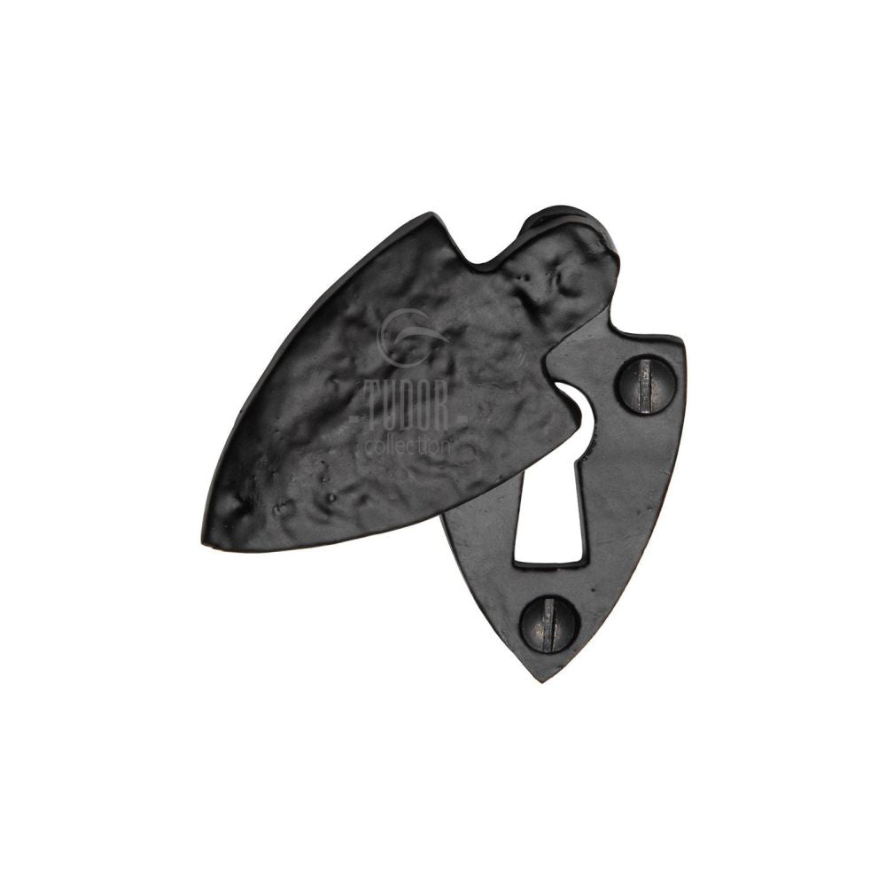This is an image of a The Tudor Collection - Covered Keyhole Black Iron, tc542 that is available to order from T.H Wiggans Ironmongery in Kendal.