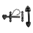 This is an image of a The Tudor Collection - Suffolk Latch Black Iron, tc565 that is available to order from T.H Wiggans Ironmongery in Kendal.