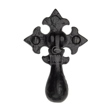 This is an image of a The Tudor Collection - Cabinet Drop Pull Black Iron, tc625 that is available to order from T.H Wiggans Ironmongery in Kendal.
