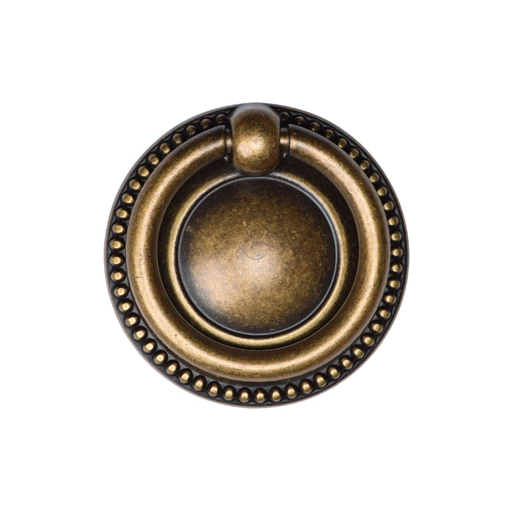 This is an image of a M.Marcus - Classic Ring Pull 050mm Distressed Brass Finish, tk2212-050-dbs that is available to order from T.H Wiggans Ironmongery in Kendal.