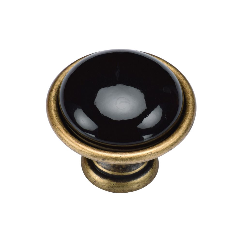 This is an image of a M.Marcus - Dome Cabinet Knob 035mm Distressed Brass Finish, tk4316-035-dbs that is available to order from T.H Wiggans Ironmongery in Kendal.