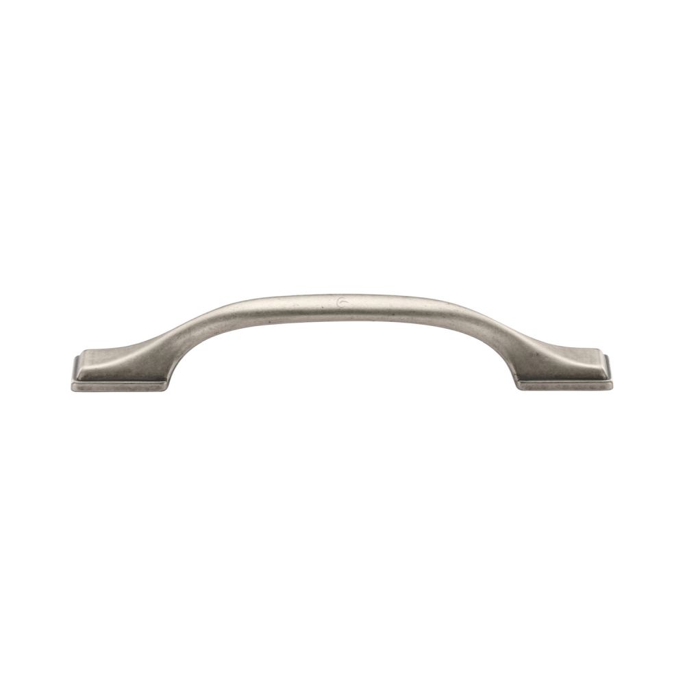 This is an image of a M.Marcus - Luca Cabinet Pull 128mm Distressed Pewter Finish, tk5090-128-dpw that is available to order from T.H Wiggans Ironmongery in Kendal.
