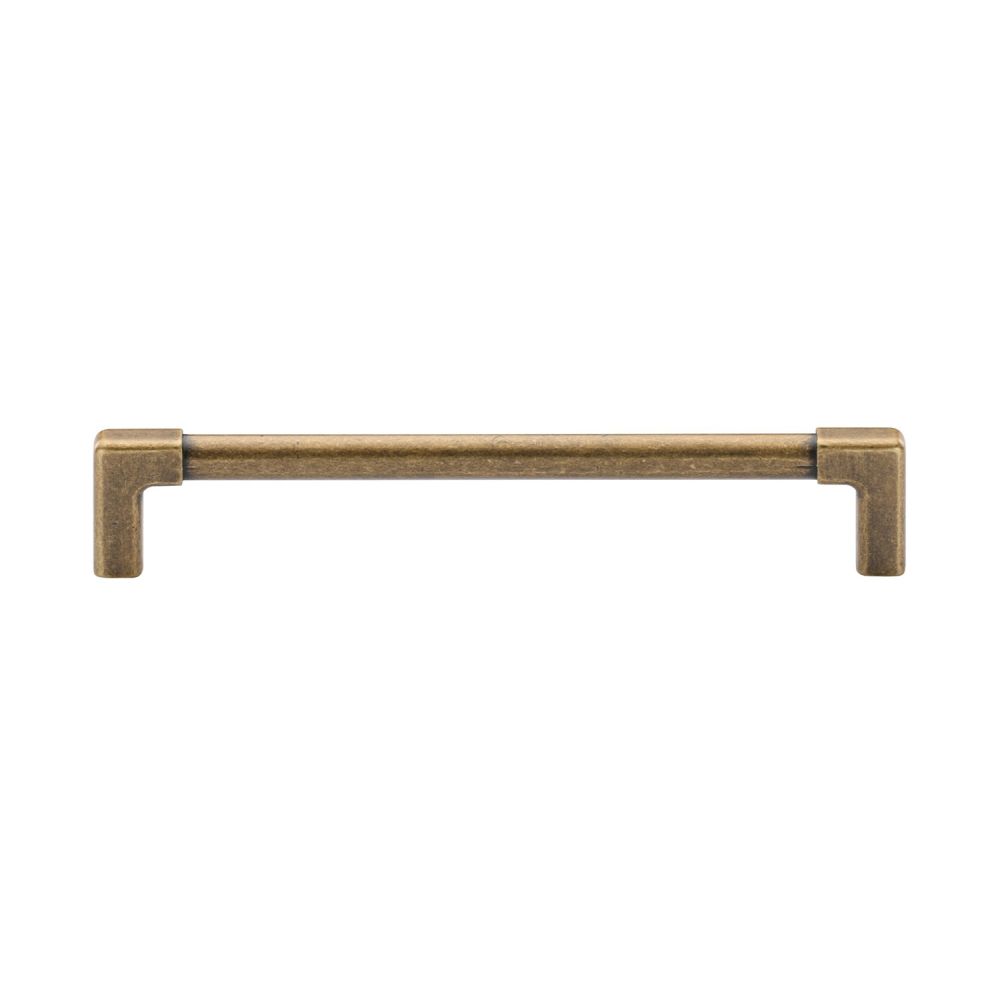 This is an image of a M.Marcus - Mission Cabinet Pull 160mm Distressed Brass Finish, tk5190-160-dbs that is available to order from T.H Wiggans Ironmongery in Kendal.