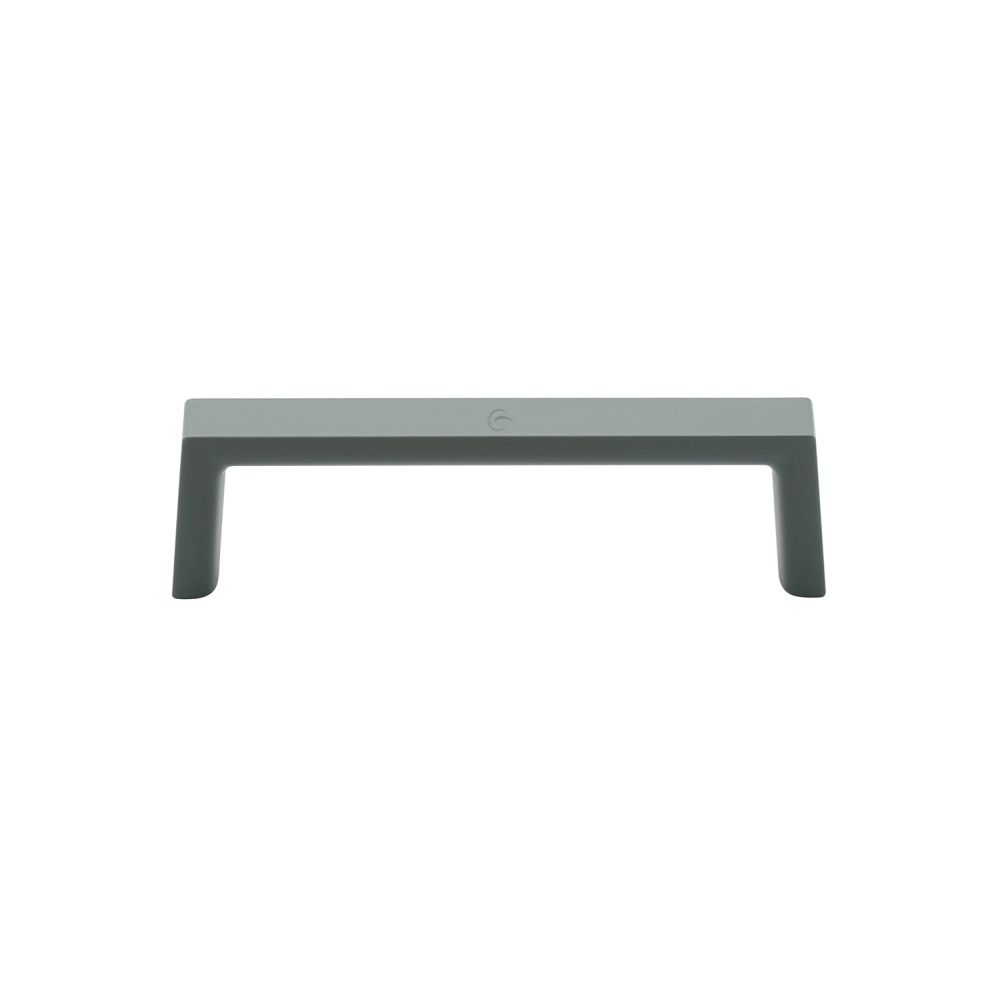 This is an image of a M.Marcus - Jena Cabinet Pull 96mm Green Silk Touch Finish, tk5210-096-sgr that is available to order from T.H Wiggans Ironmongery in Kendal.