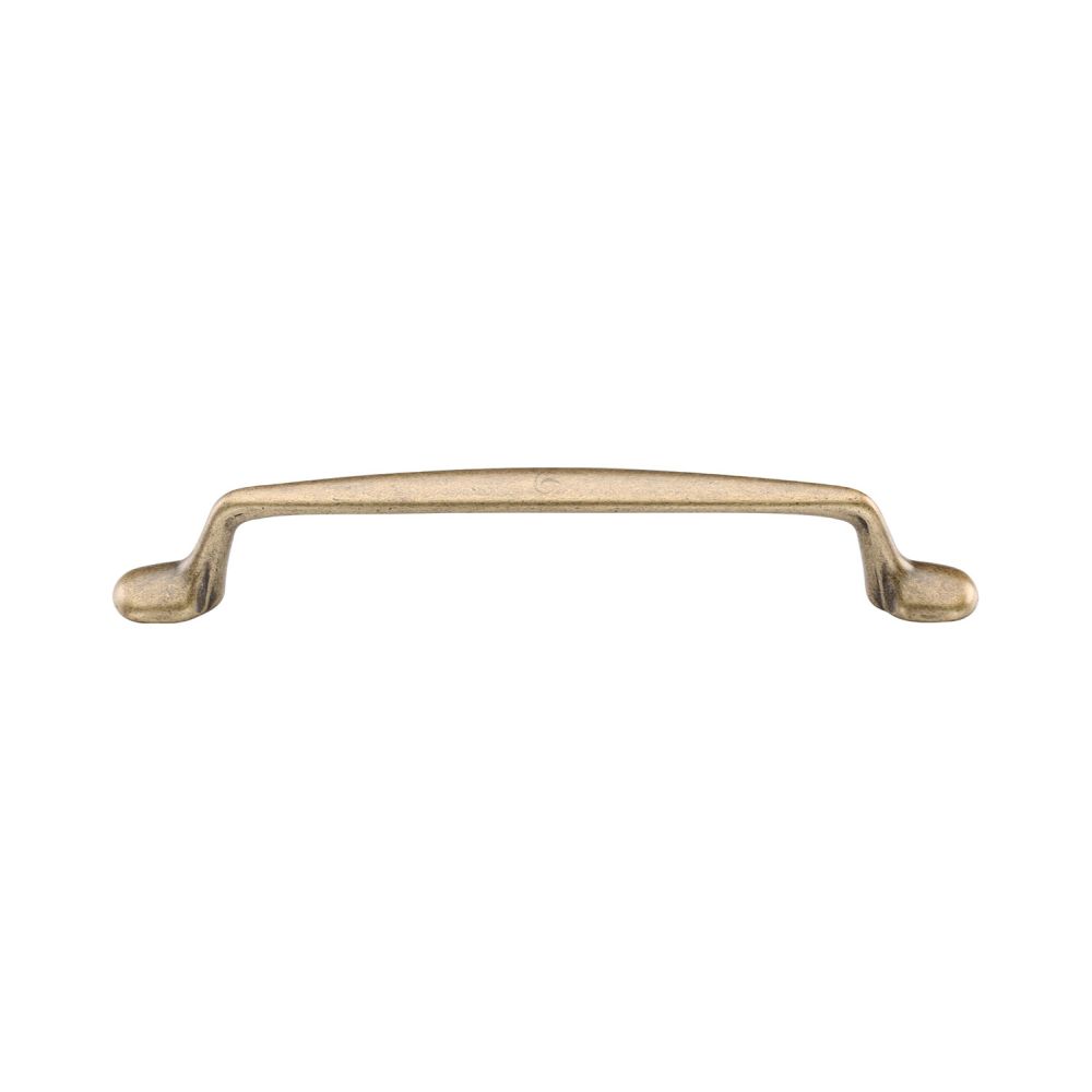 This is an image of a M.Marcus - Classic Cabinet Pull 128mm Distressed Brass Finish, tk5341-128-dbs that is available to order from T.H Wiggans Ironmongery in Kendal.
