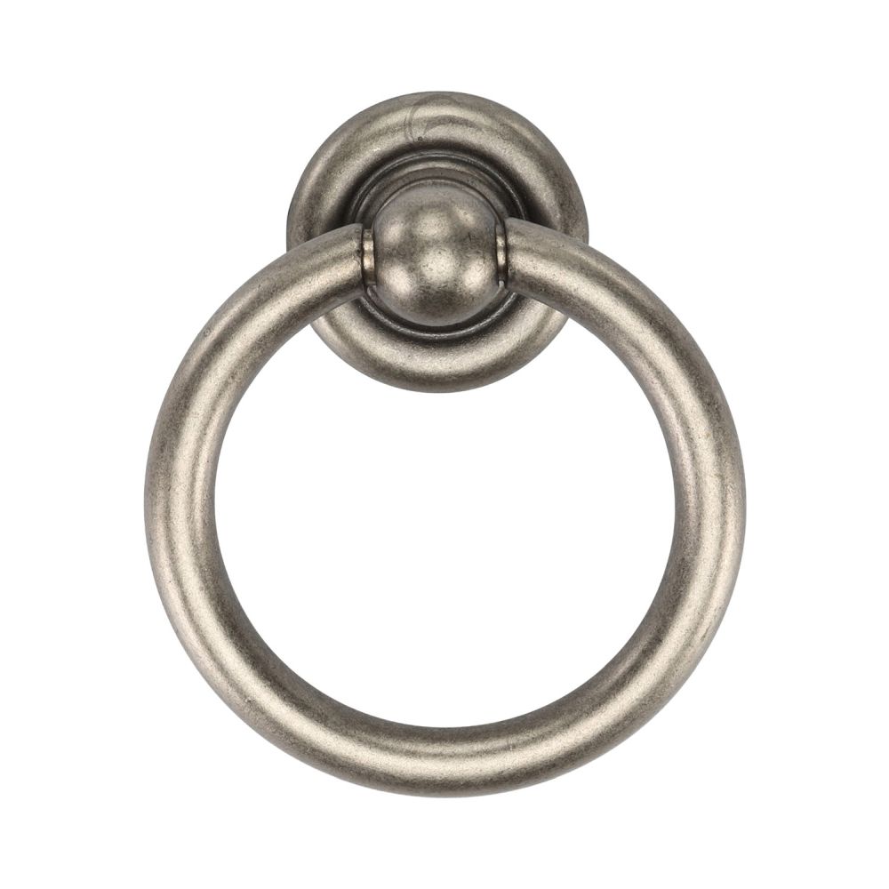 This is an image of a M.Marcus - Classic Round Drop Pull 42mm Distressed Pewter Finish, tk9213-042-dpw that is available to order from T.H Wiggans Ironmongery in Kendal.