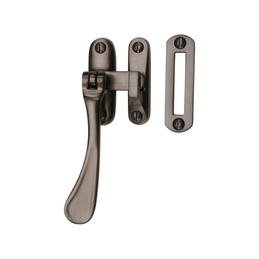 This is an image of a Heritage Brass - Casement Window Fastener Spoon Pattern Matt Bronze Finish, v1003-mp-hp-mb that is available to order from T.H Wiggans Ironmongery in Kendal.