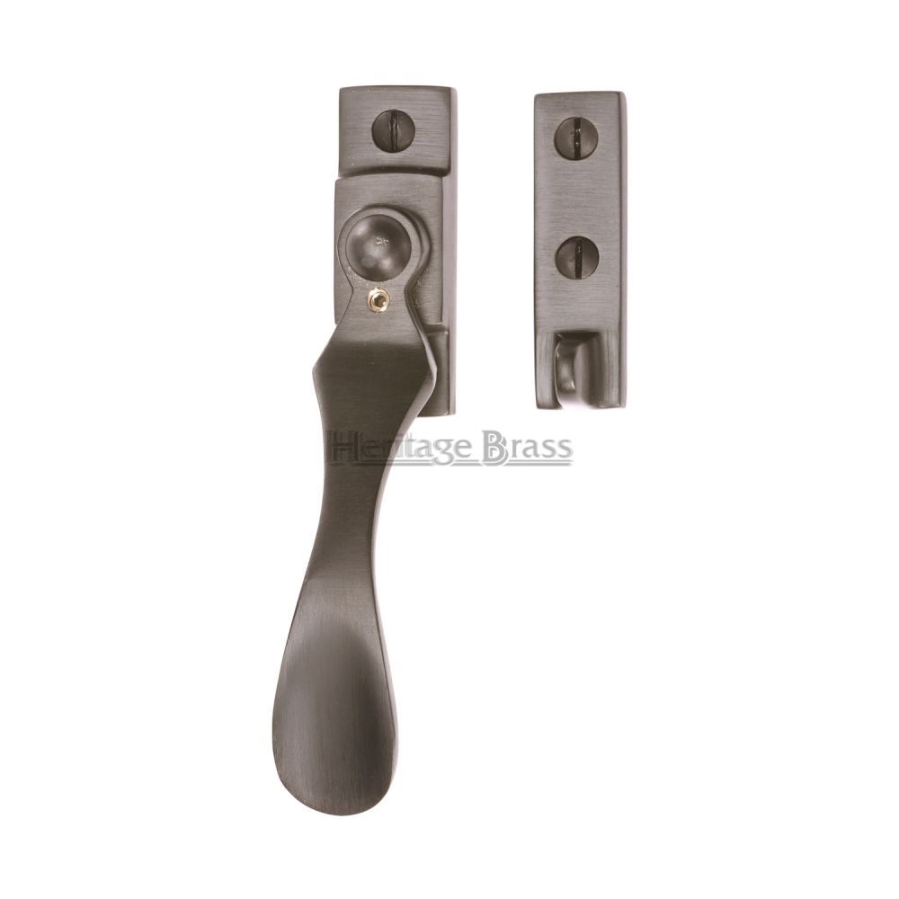 This is an image of a Heritage Brass - Casement Window Fastener Wedge Pattern Matt Bronze Finish, v1005-mb that is available to order from T.H Wiggans Ironmongery in Kendal.
