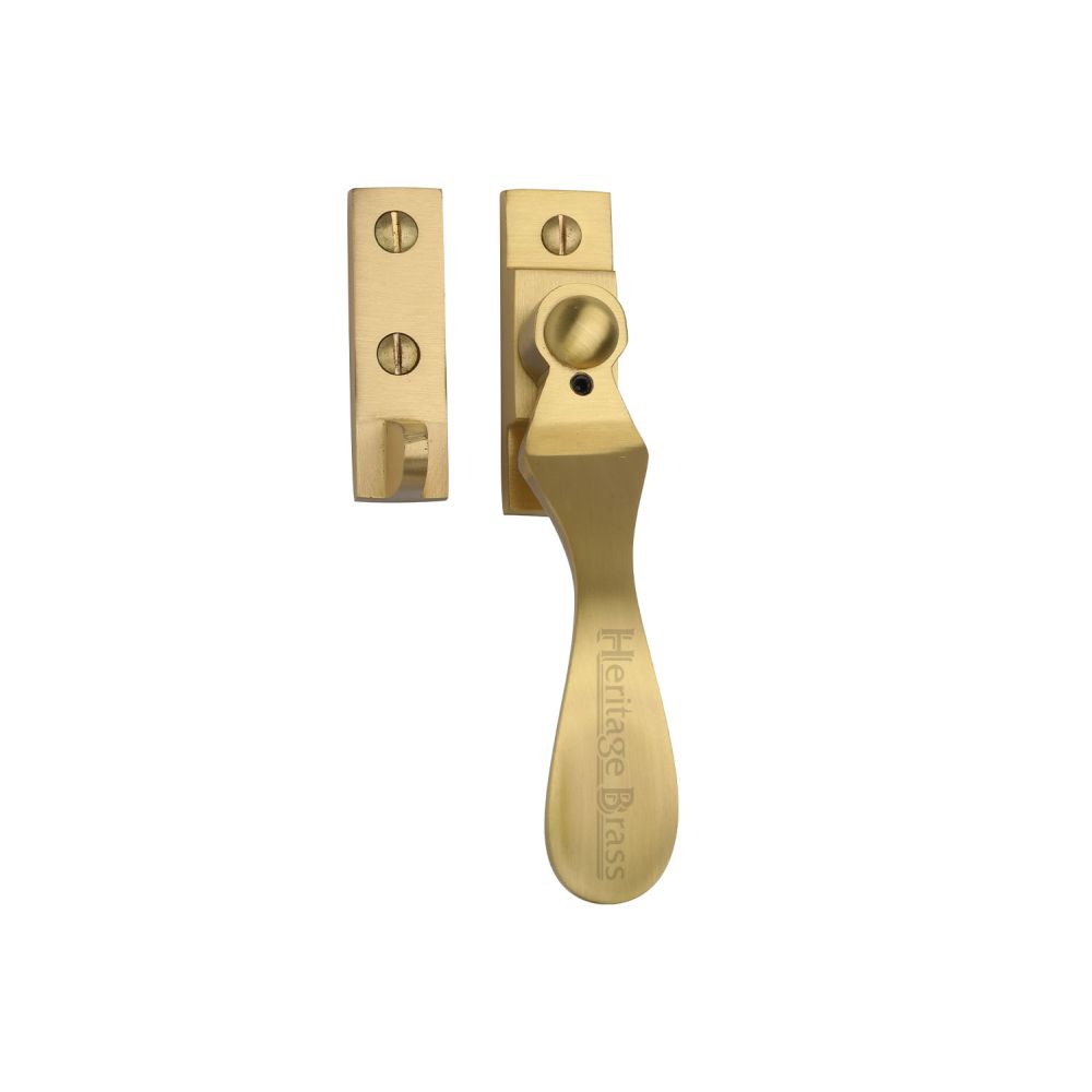 This is an image of a Heritage Brass - Casement Window Fastener Wedge Pattern Weather Stripped Design, v1005w-sb that is available to order from T.H Wiggans Ironmongery in Kendal.