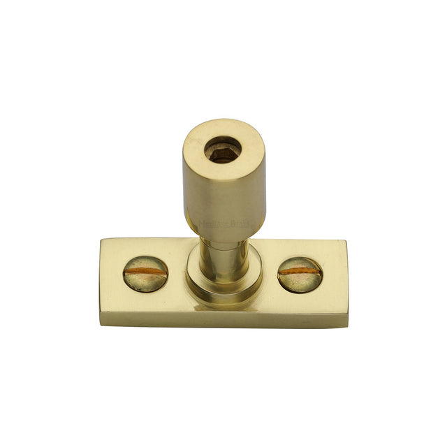 This is an image of a Heritage Brass - Casement Stay Locking Pin Polished Brass, v1007-pb that is available to order from T.H Wiggans Ironmongery in Kendal.