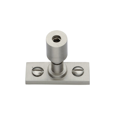 This is an image of a Heritage Brass - Casement Stay Locking Pin Satin Nickel, v1007-sn that is available to order from T.H Wiggans Ironmongery in Kendal.