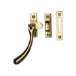 This is an image of a Heritage Brass - Casement Window Fastener Ball Design Unlacquered Brass finish, v1008-mp-hp-ulb that is available to order from T.H Wiggans Ironmongery in Kendal.