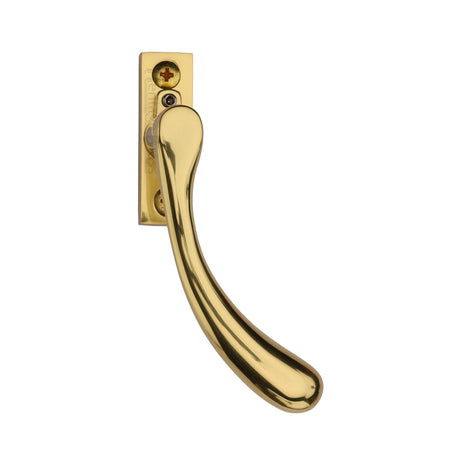 This is an image of a Heritage Brass - Right-Handed Espagnolette Handle Ball Design Polished Brass finish, v1009l-rh-pb that is available to order from T.H Wiggans Ironmongery in Kendal.