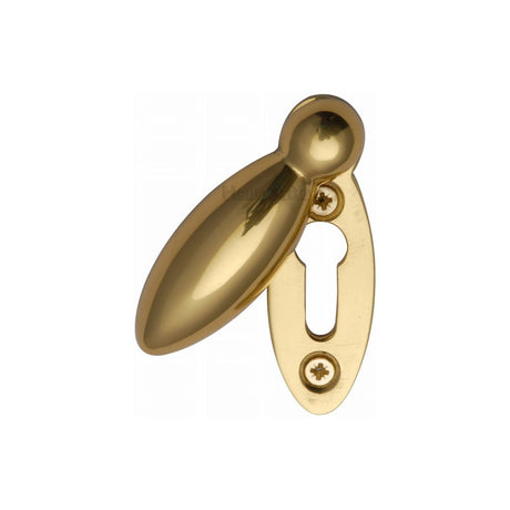 This is an image of a Heritage Brass - Covered Keyhole Oval Polished Brass Finish, v1022-pb that is available to order from T.H Wiggans Ironmongery in Kendal.