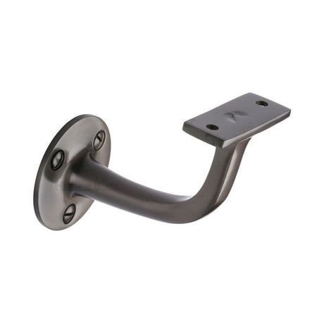 This is an image of a Heritage Brass - Handrail Bracket 3" Matt Bronze Finish, v1030-76-mb that is available to order from T.H Wiggans Ironmongery in Kendal.