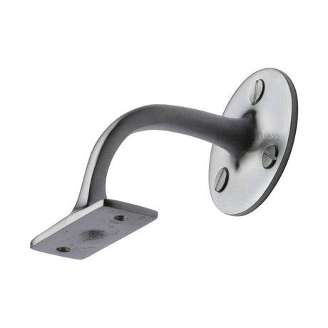 This is an image of a Heritage Brass - Handrail Bracket 3" Satin Chrome Finish, v1030-76-sc that is available to order from T.H Wiggans Ironmongery in Kendal.