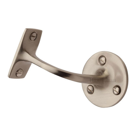 This is an image of a Heritage Brass - Handrail Bracket 3" Satin Nickel Finish, v1030-76-sn that is available to order from T.H Wiggans Ironmongery in Kendal.
